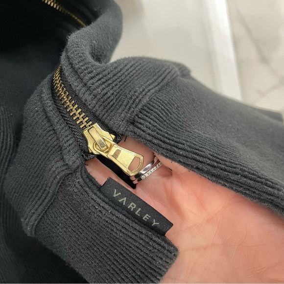 Varley Manning Zip Longline Sweatshirt Size XS Oversized Washed Black Gym 15 - Picture 4 of 10